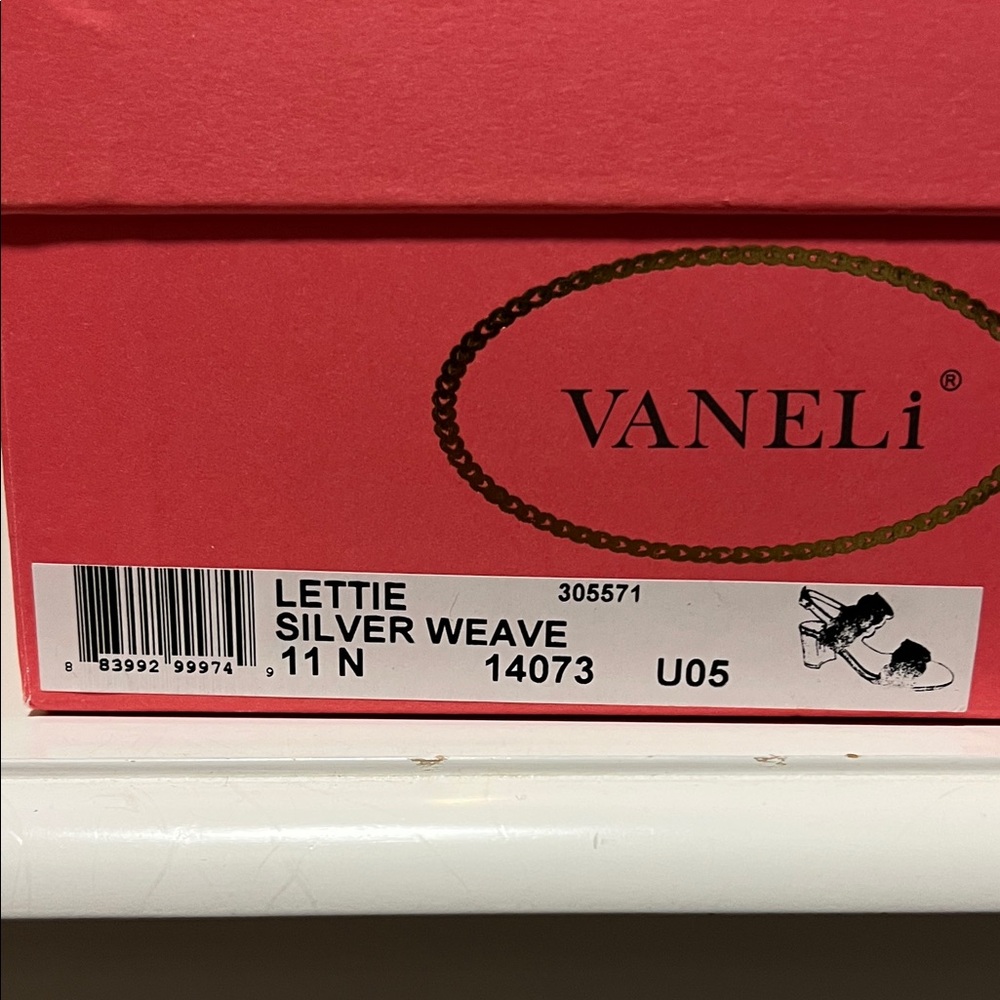 Vaneli Metallic Silver Heeled Sandals - Picture 6 of 7